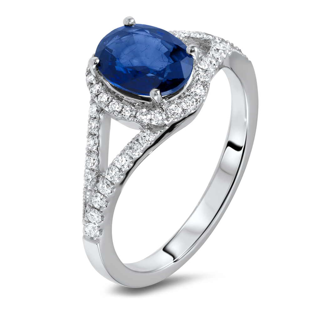 Pink Sapphire Diamond Halo Ring